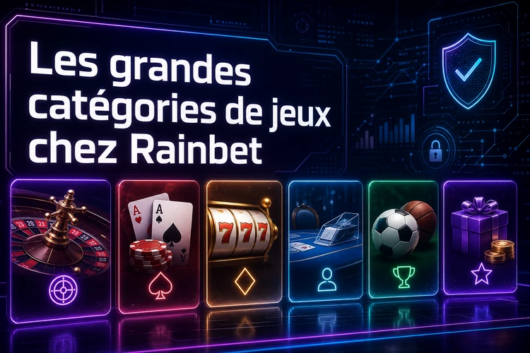 Les grandes catégories de jeux chez Rainbet